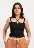 Black Imported heavy 4 way stretch Tank Top Free Size
