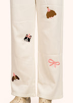 White Dotted color pants