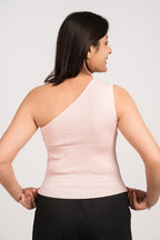 Pink Bloom Stylish One-shoulder top Free Size