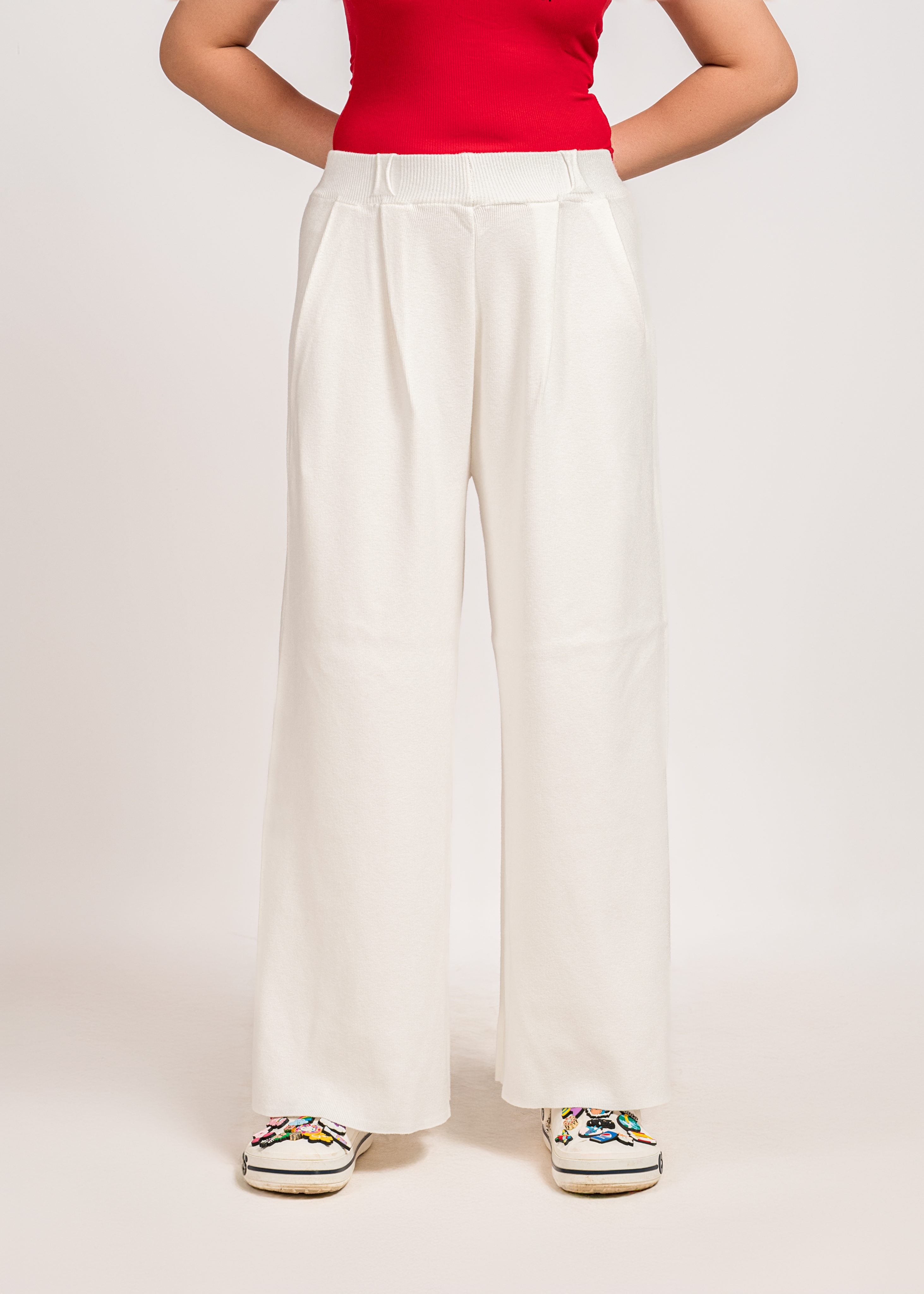 White woolen  super soft 4 way stretch Pants